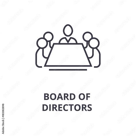 board of directors line icon, outline sign, linear symbol, flat vector ...