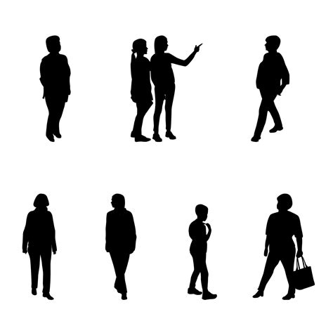 Group Of People Walking Silhouette