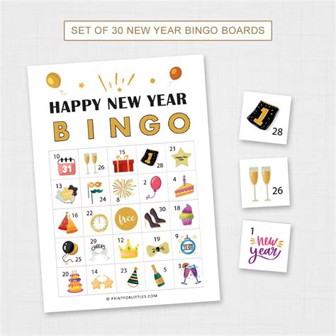 Happy New Year Bingo Printable