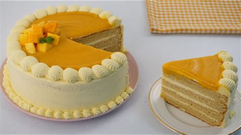 Mango Cake With Easy Frosting Recipe (No Whipping Cream) - YouTube