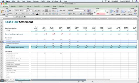 Cash Flow Spreadsheet Excel regarding A Beginner's Cash Flow Forecast ...