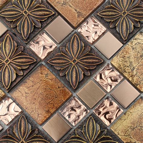 Glass tile Brown glass mosaic tiles crystal glass tile