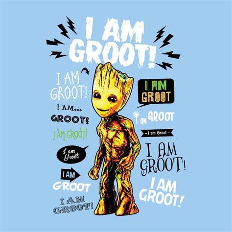 Guardians Of the Galaxy I Am Groot Quotes Men's T-Shirt