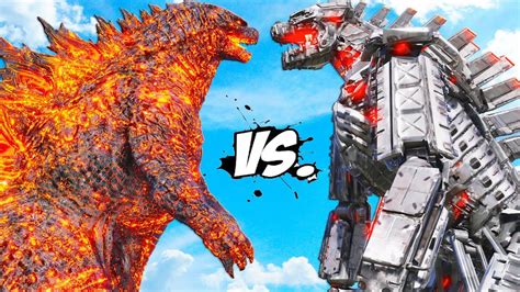 NUCLEAR GODZILLA VS MECHAGODZILLA - MONSTER BATTLE - YouTube