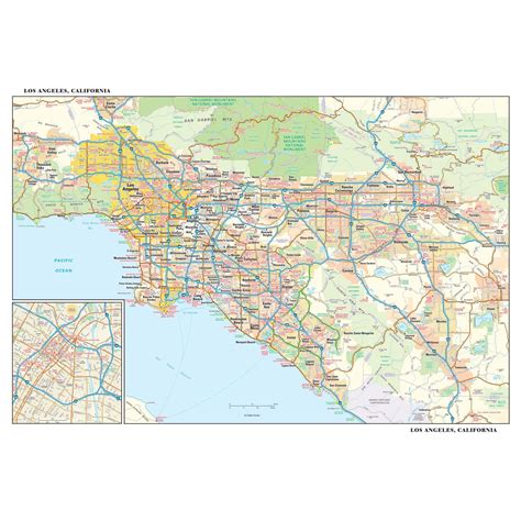 Los Angeles, California Wall Map by Globe Turner - The Map Shop