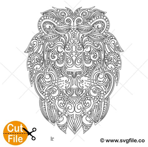 Lion Mandala SVG - Svgfile.co - 0.99 Cent SVG Files - Life Time Access