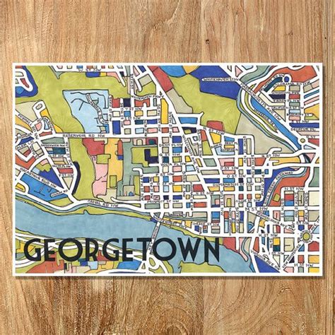 Georgetown Neighborhood Map Art Print - Etsy