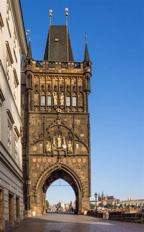 The stunning Old Town Bridge Tower in Prague, Czech Republic was built ...