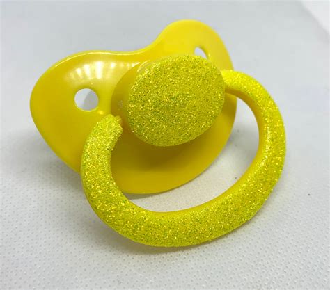 Yellow Glittered Adult Pacifier Adult Paci Deco Pacifier - Etsy