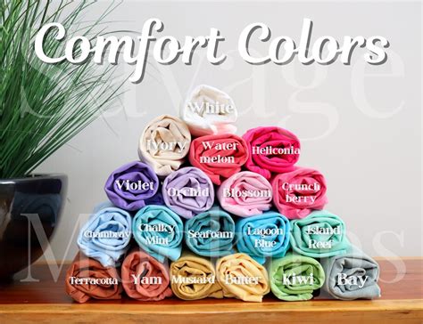 Comfort Colors Color Chart Comfort Colors Swatches Color Chart Mockup ...