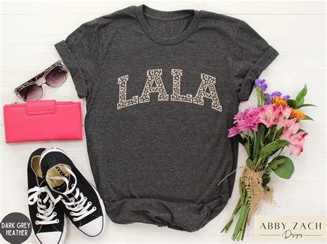 Lala Shirt Lala Leopard Print Arched Font T-shirt Gift for - Etsy