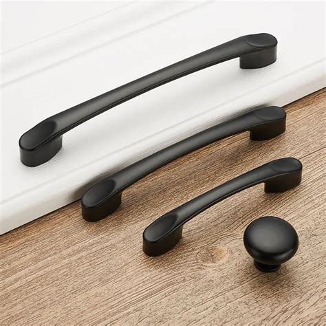 4 PCS Matte black Cabinet Pulls Handles 64mm 96mm 128mm Hole Kitchen ...