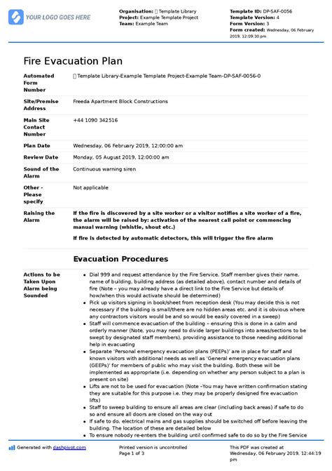 Fire Evacuation Plan Template: Free and editable template