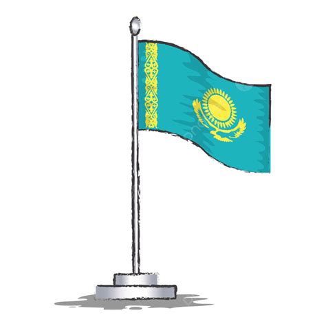 Kazakhstan Flag Vector Illustration, Kazakhstan Flag Vector, Symbol ...