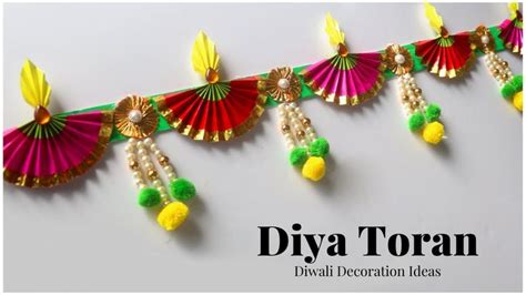 DIY Toran for Diwali Decoration | Paper Diya Decoration | Door Hanging ...