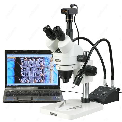 Digital Stereo Microscope AmScope Supplies 3.5X 225X Digital Zoom ...