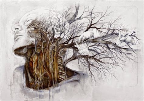 Beautiful drawings that combine the human body with nature