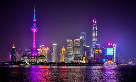 Shanghai City Wallpaper 4K, Body of Water, Reflection