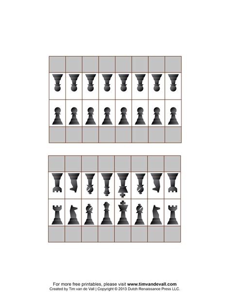 Printable Chess Pieces Templates Free This Chess Board Printable Prints ...