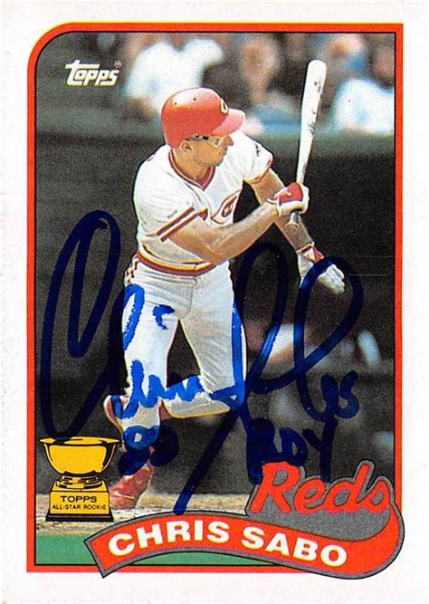 Chris Sabo autographed baseball card (Cincinnati Reds) 1989 Topps #490 ...