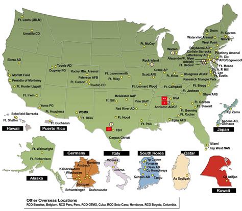 Map Of Us Military Bases In Italy map of us army installations active ...