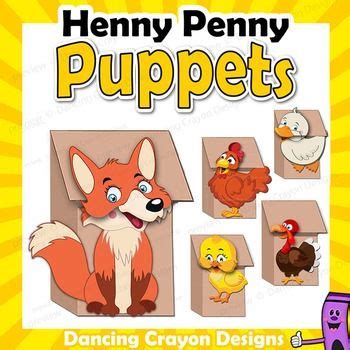 Henny Penny / Chicken Little characters - printable paper bag puppet ...