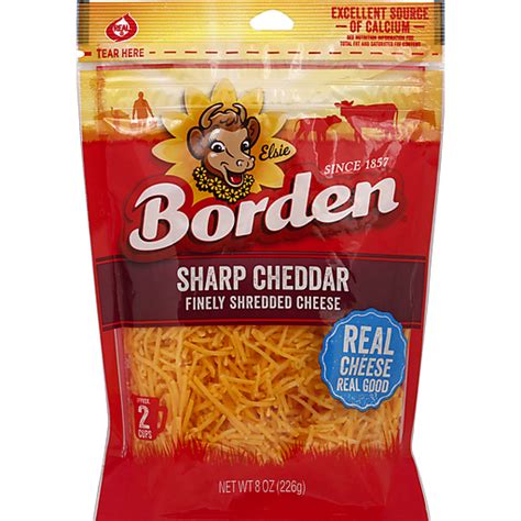 Borden Finely Shredded Cheese 8 oz | Shredded, Grated & Cubed ...