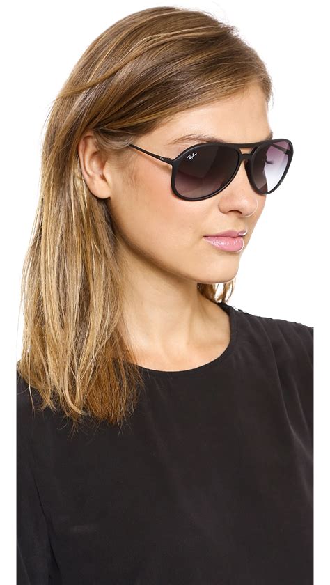 Ray-ban Youngster Rubber Aviator Sunglasses in Black | Lyst