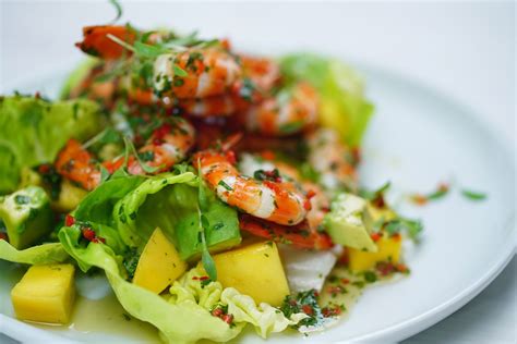 Prawn, mango & avocado salad