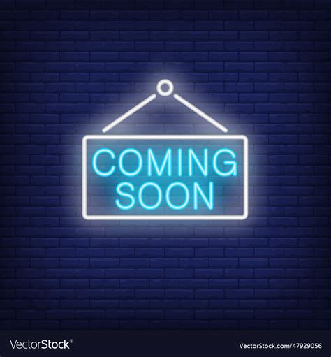 Coming soon neon sign Royalty Free Vector Image