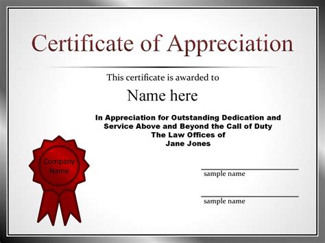 30 Free Certificate of Appreciation Templates and Letters