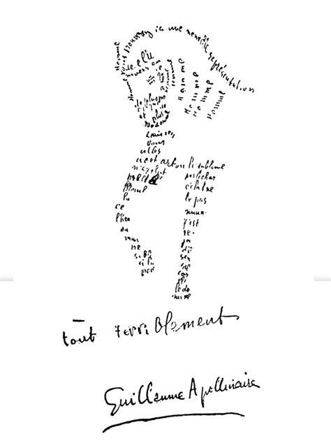 Guillaume Apollinaire, calligramme | Word art typography, Visual poetry ...