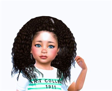 Sims 4 child curly hair cc - fronthor