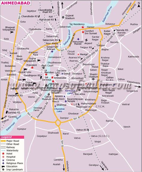 Ahmedabad City Map | Map, Ahmedabad, Travel information