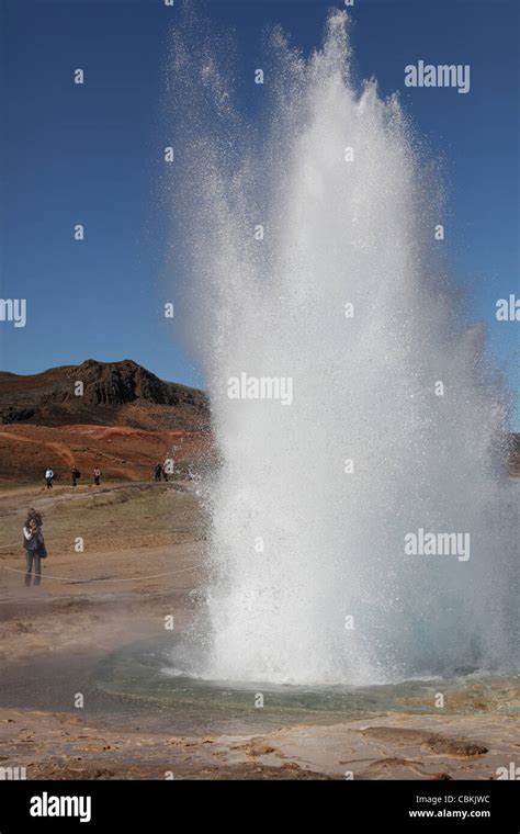 Eruption of Strokkur Geysir, Iceland Stock Photo - Alamy