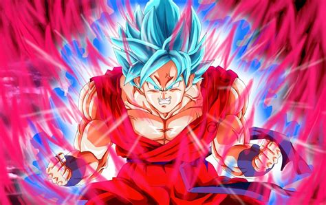 the dragon ball character is surrounded by red and blue lights