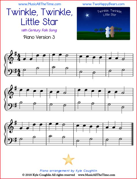 Twinkle Twinkle Little Star Simple Piano Notes - change comin