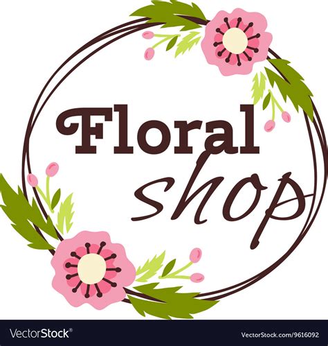 Flower shop logo Royalty Free Vector Image - VectorStock