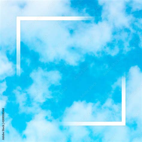 Abstract square design template for a quote, blue sky background with ...