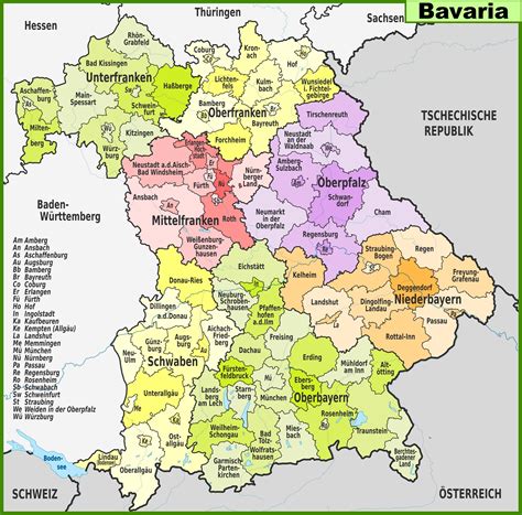 Map Of Bavaria With Cities And Towns