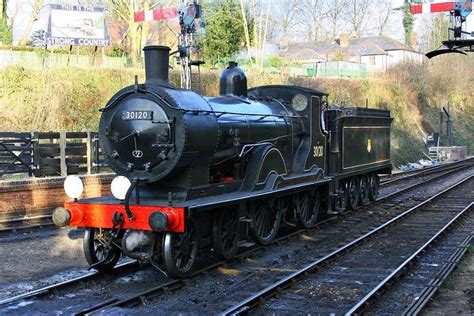 LSWR T9 30120, built at Nine Elms in 1899, approaching Ropley from ...