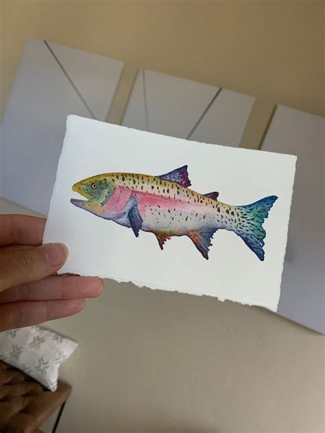 Rainbow Trout Watercolor Painting - Etsy