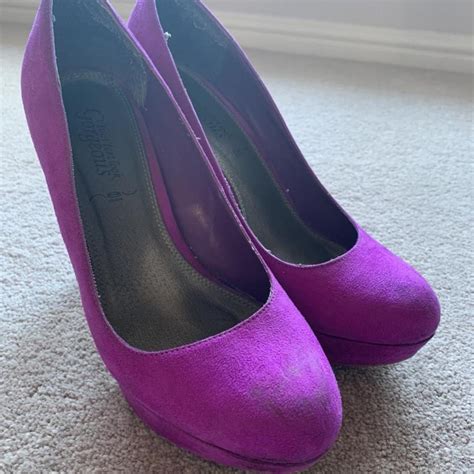 Purple suede high heels, New Look size 7/40 Well... - Depop