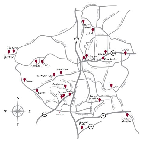 Paso Robles Wine Tasting Map - CAB Collective Members