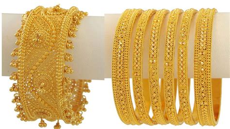 Latest Gold Bangles Designs 2020 | Gold Kangan Design | Gold Bangles ...