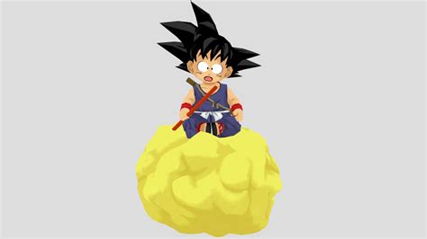 Son Goku and Kintoun Nimbus - Download Free 3D model by Antouss ...