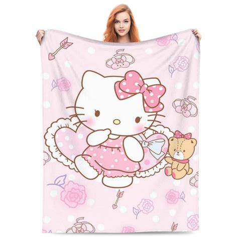 Hello Kitty Blanket Lightweight Throw Blanket Flannel Fleece Microfiber ...