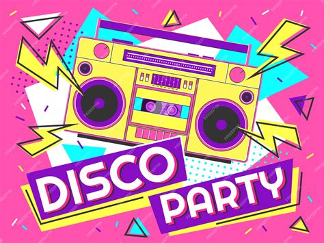 Premium Vector | Disco party banner. retro music poster, 90s radio and ...