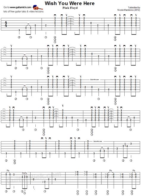 Wish You Were Here - guitar tab 1 | Music ♪♩♫ ♬ | Pinterest | Guitars ...