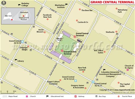 Grand Central Station Map, Grand Central Terminal Map, New York City